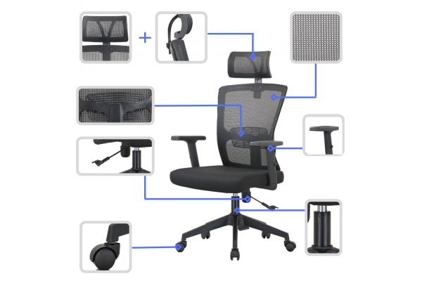 Fotel biurowy K26 SITWELL CZARNY